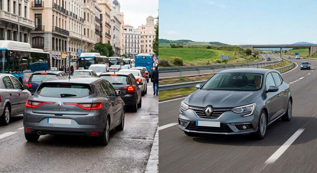 Comparativa visual de los componentes técnicos más afectados al conducir en ciudad vs. autovía.